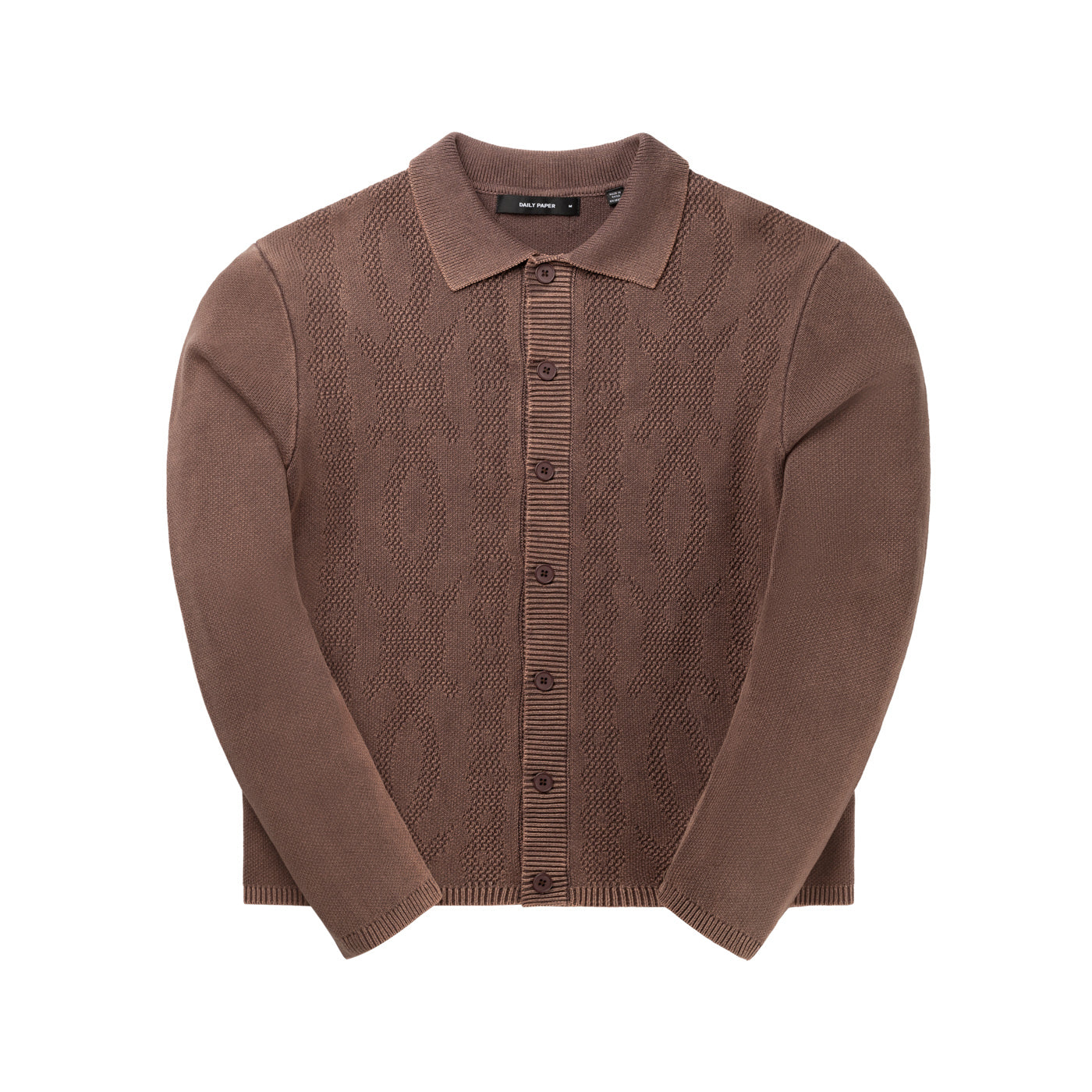 Bordeaux Red Shield Cable Cardigan