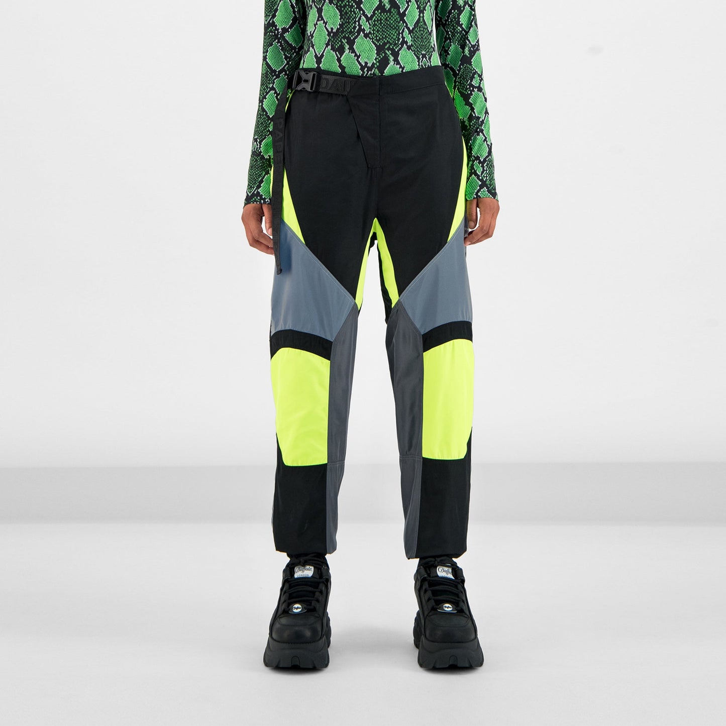 Yellow Grey Girt Pants