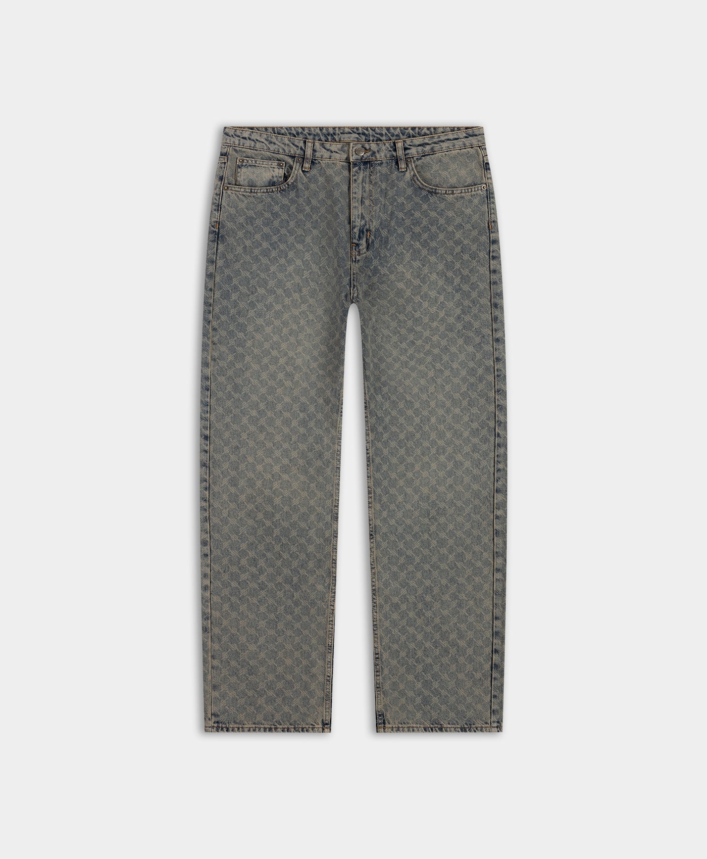 Seal Beige Faded Monogram Amba Jeans