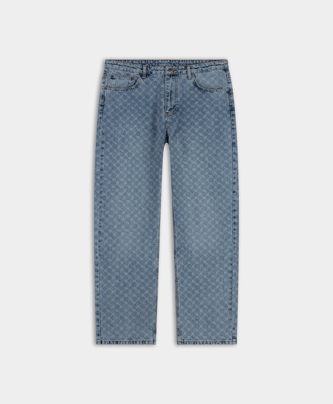 Seal Blue Faded Monogram Amba Jeans