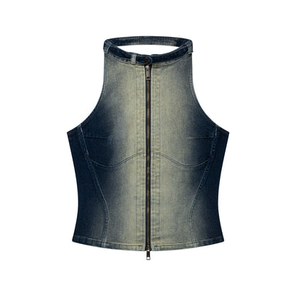 Bleached Denim Blue Top