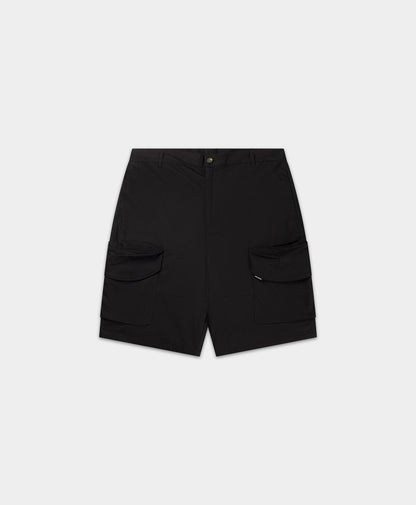 Black Oyster Cotton Cargo Shorts