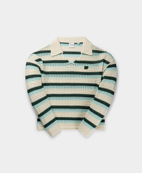 Off White Crochet V-Neck Sweater