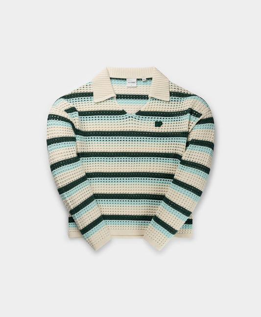 Off White Crochet V-Neck Sweater