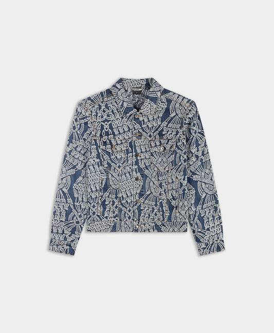 Dark Blue Denim Macrame Jacket