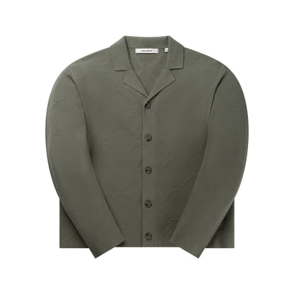 Shadown Green Diamond Knit Cardigan