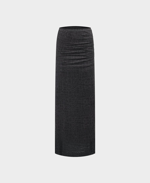 Black Oyster Digital Croc Skirt