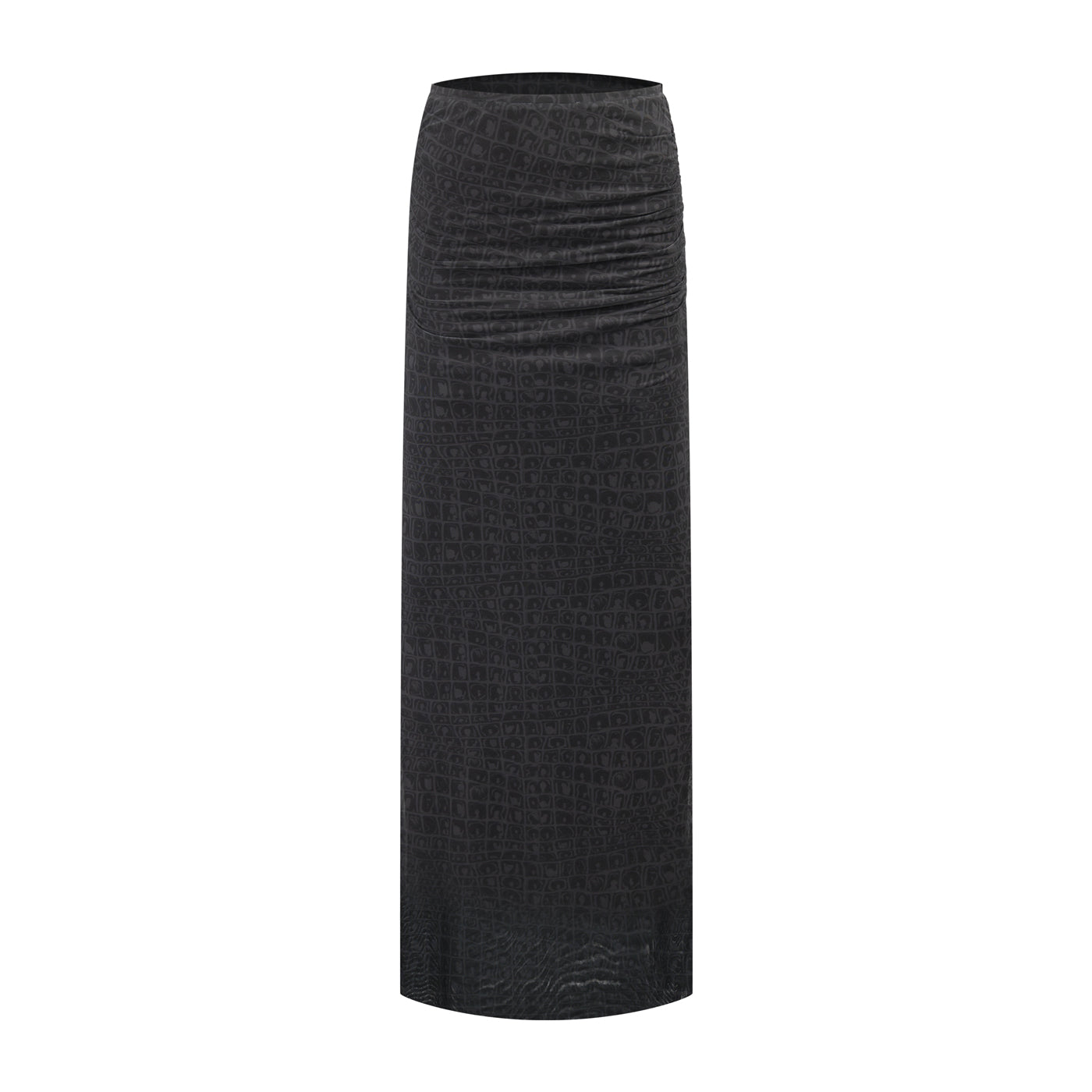 Black Oyster Digital Croc Skirt