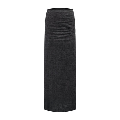 Black Oyster Digital Croc Skirt