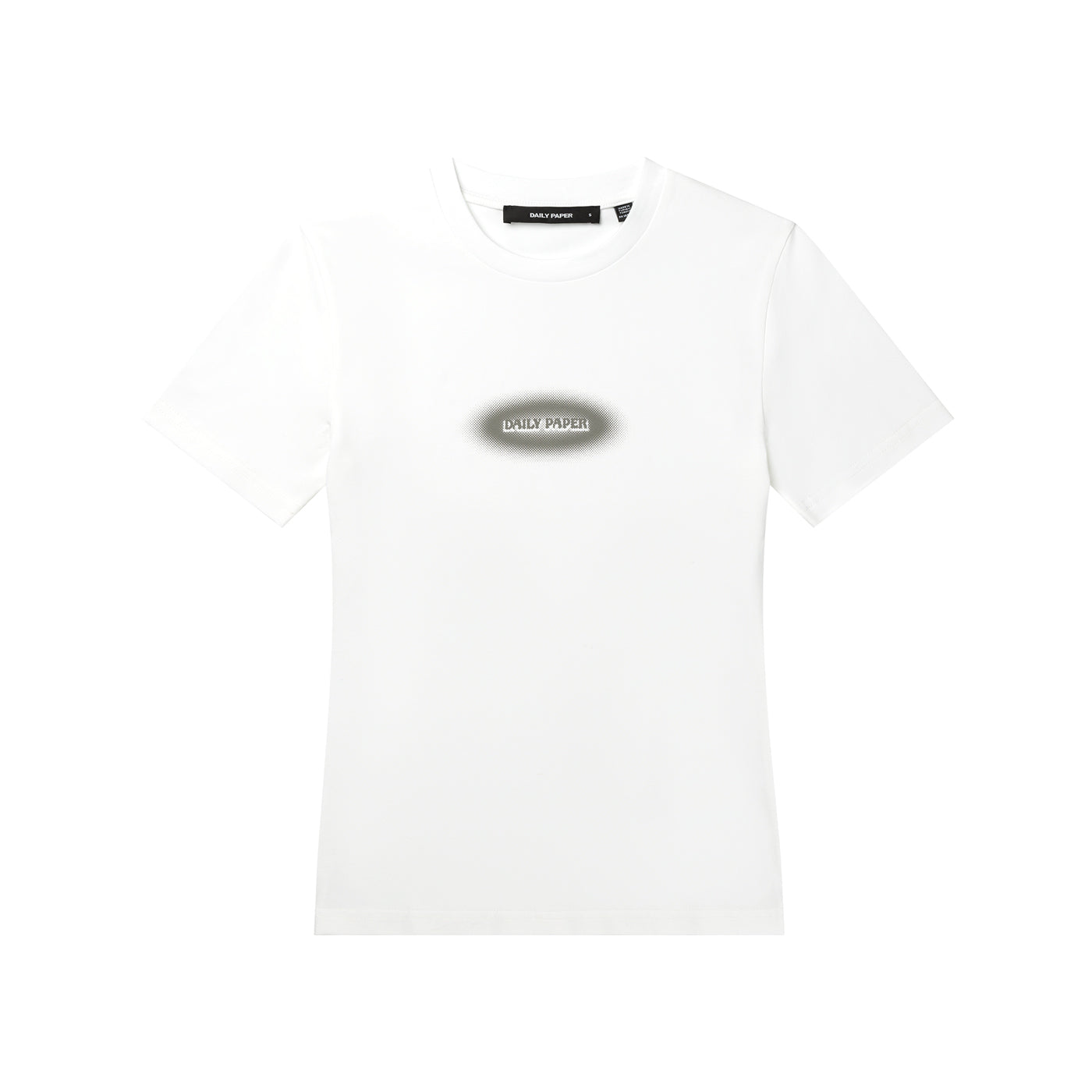 White Dotted Type Fitted T-Shirt