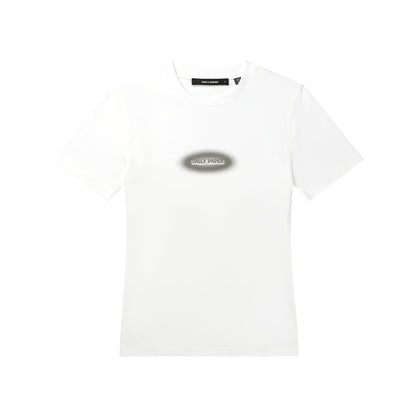 White Dotted Type Fitted T-Shirt