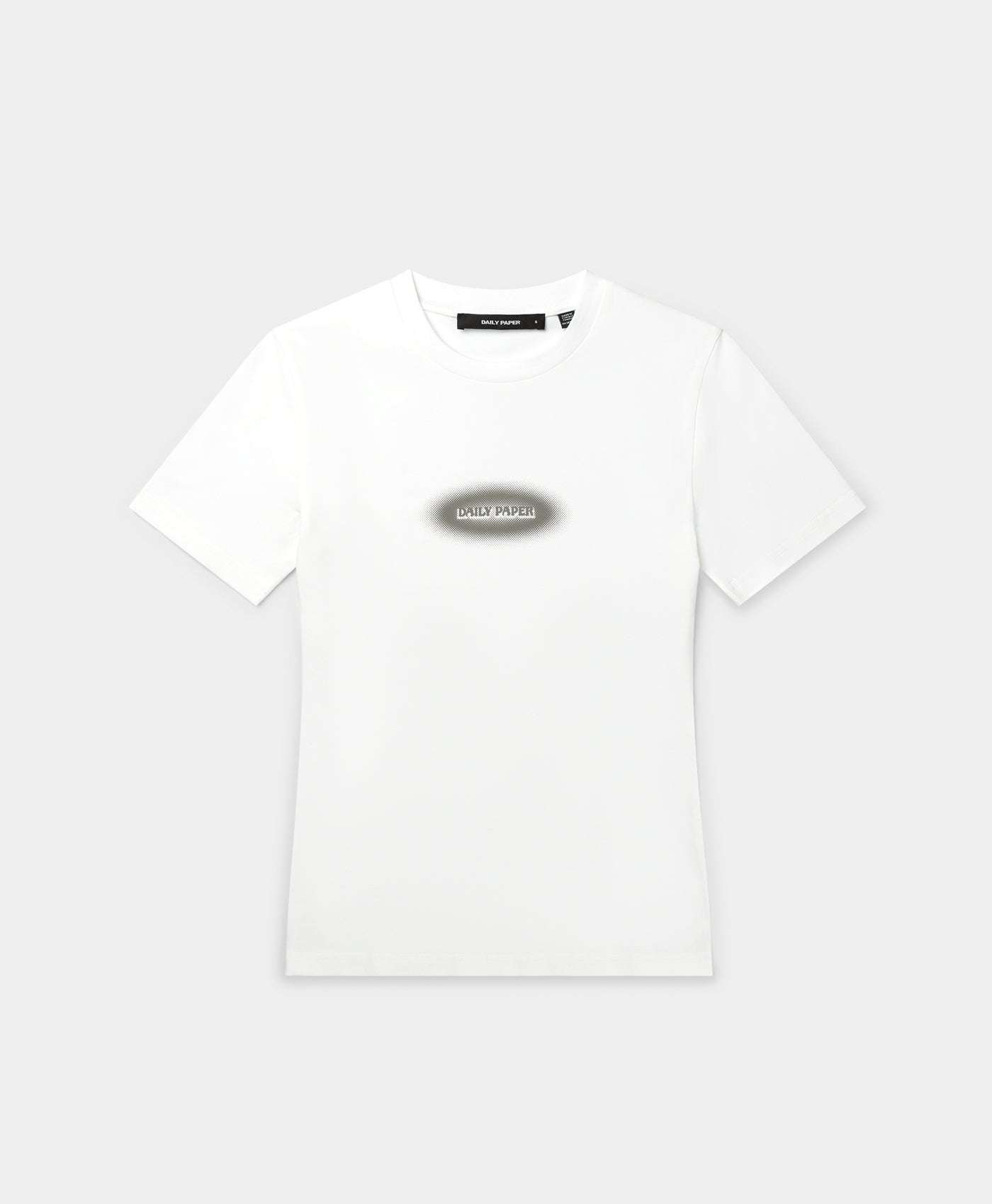 White Dotted Type Fitted T-Shirt