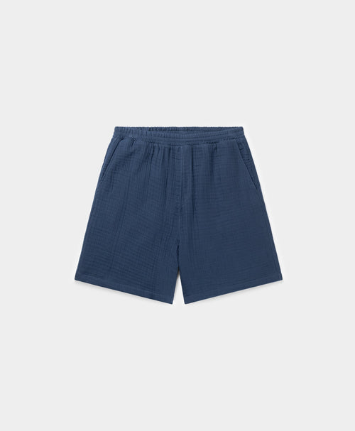 Pageant Blue Enzi Seersucker Shorts