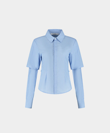 Blue Stripe Fitted Shirt