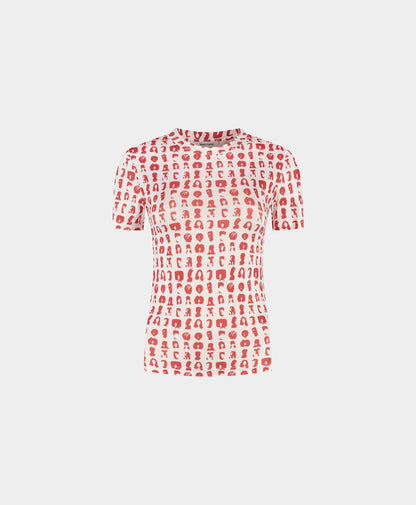White Hair Grid Aop T-Shirt