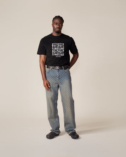 Black Hair Grid T-Shirt