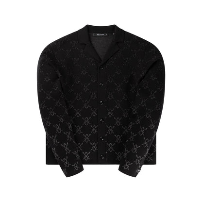Black Kirabo Gradient Knit Boxy Cardigan