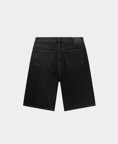 Black Laser Monogram Denim Shorts