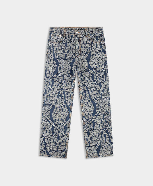Dark Blue Macrame Amba Jeans