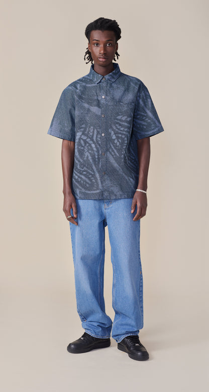 Multi-Colored Braids Denim Shirt