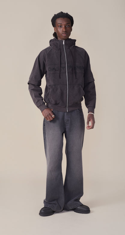 Black Garment Wash Jacket