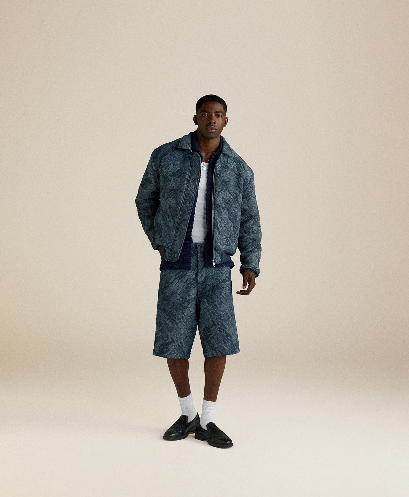 Camo Monogram Jeans Shorts