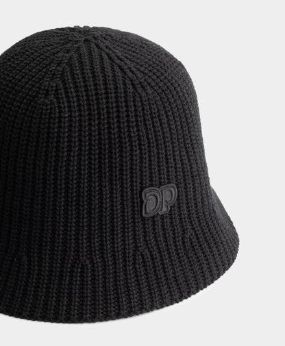 Black Unit Knitted Bucket Hat