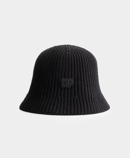Black Unit Knitted Bucket Hat