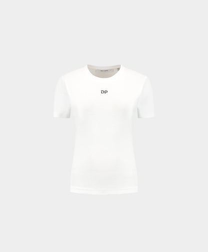White Unit Rib Fitted T-Shirt