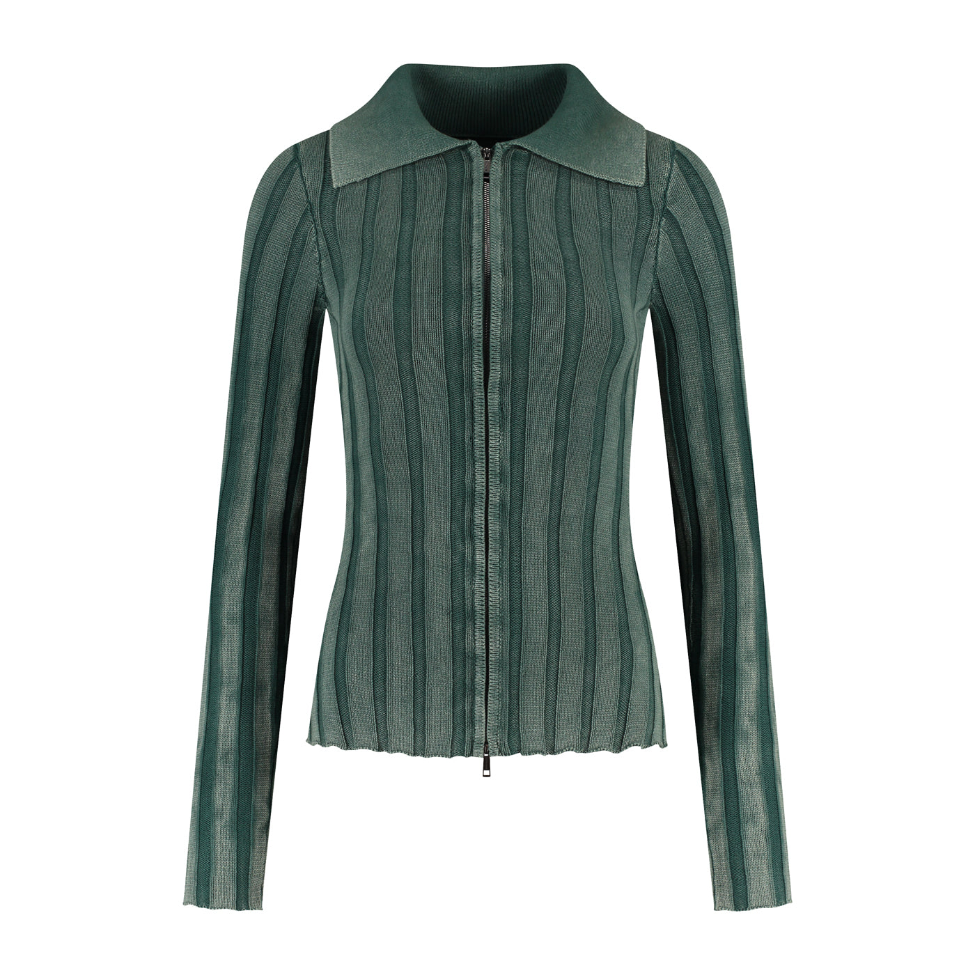 Bistro Green Washed Knit Cardigan