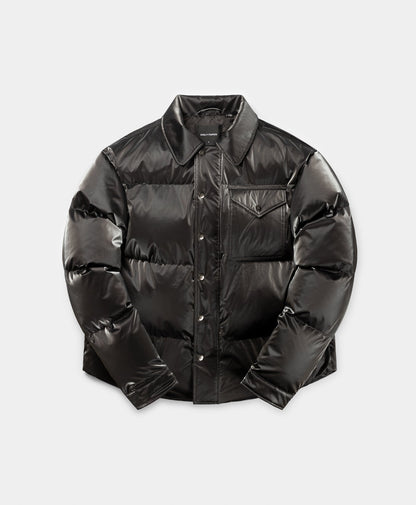 Obsidian Black Whole Shirt Puffer Jacket