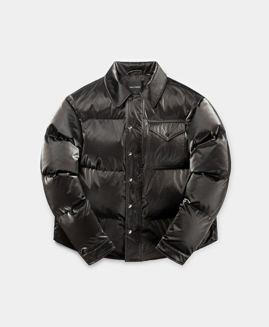 Obsidian Black Whole Shirt Puffer Jacket