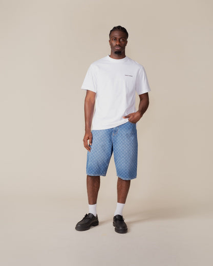 Blue Monogram Denim Shorts